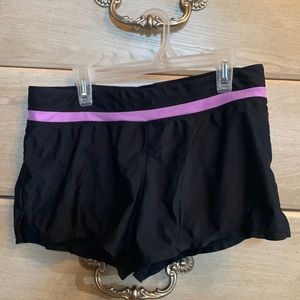 black boyshort swimsuit bottoms